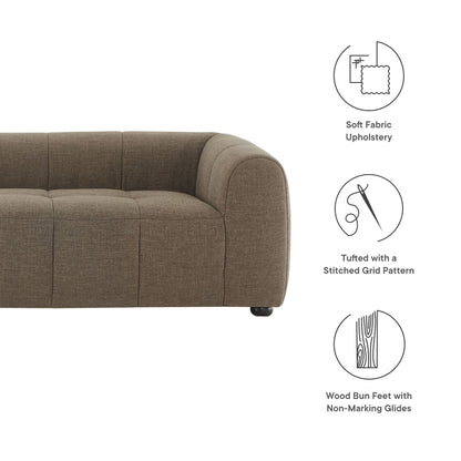 Liana Upholstered Fabric Sofa by Modway, brown fabric, tufted cushions, curved arms on Tampa Home & Garden Store