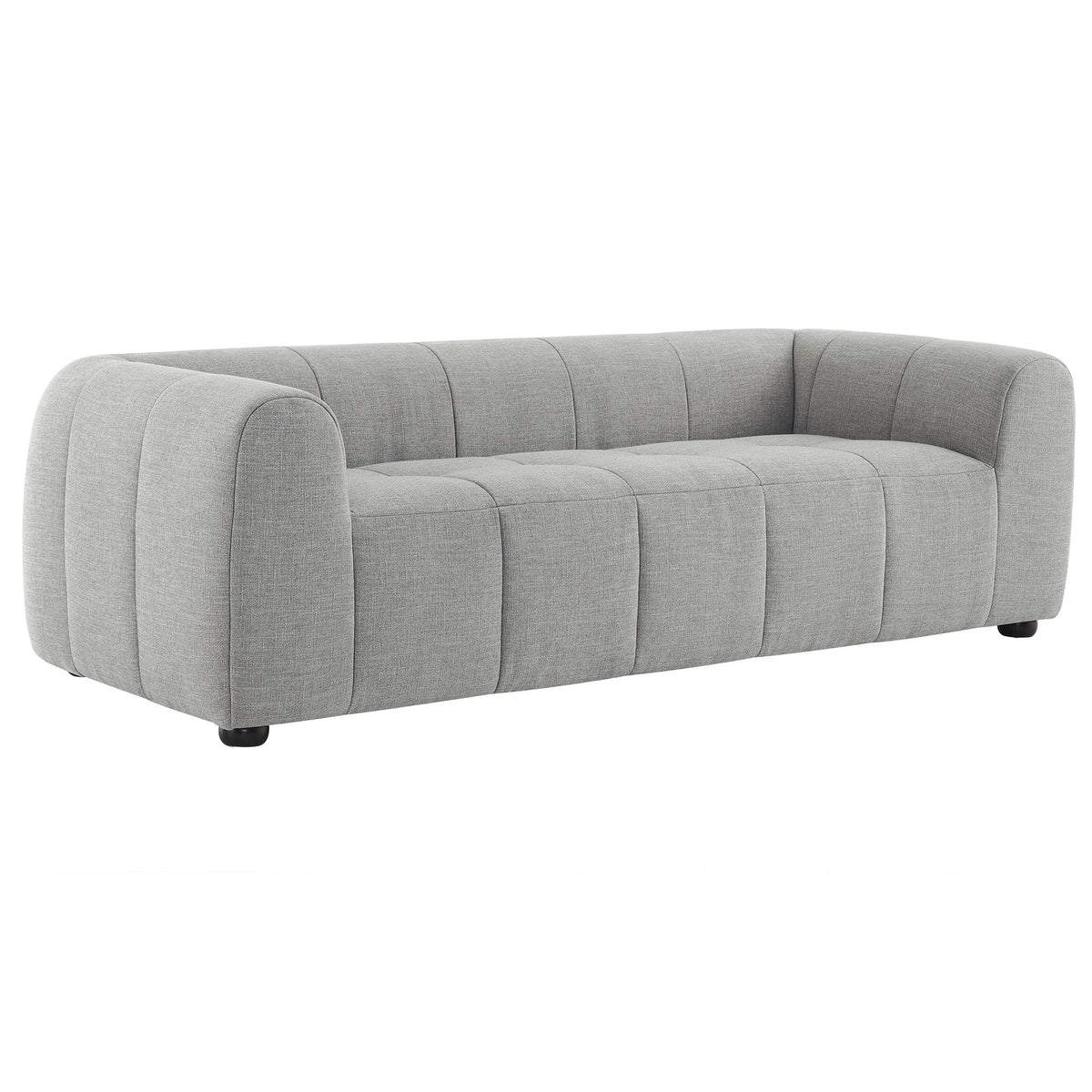 Liana Upholstered Fabric Sofa in light gray with tufted back and arms, HouseOfZazla on Tampa Home & Garden Store