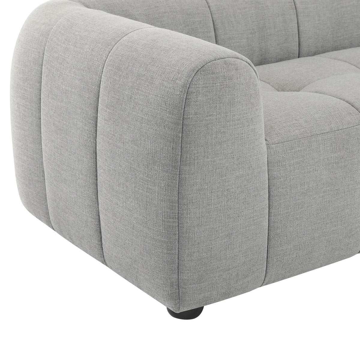 Liana Upholstered Fabric Sofa by Modway, gray fabric with rounded arms and tufted cushions on Tampa Home & Garden Store