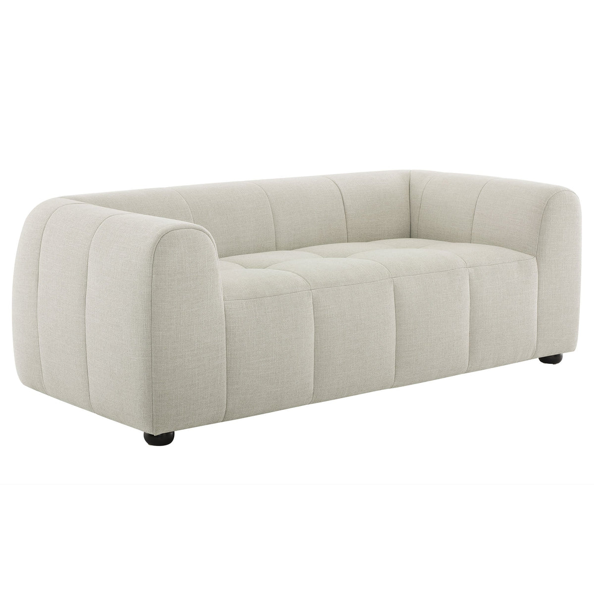 Liana Upholstered Fabric Loveseat by Modway beige fabric with rounded arms and tufted back on Tampa Home & Garden Store