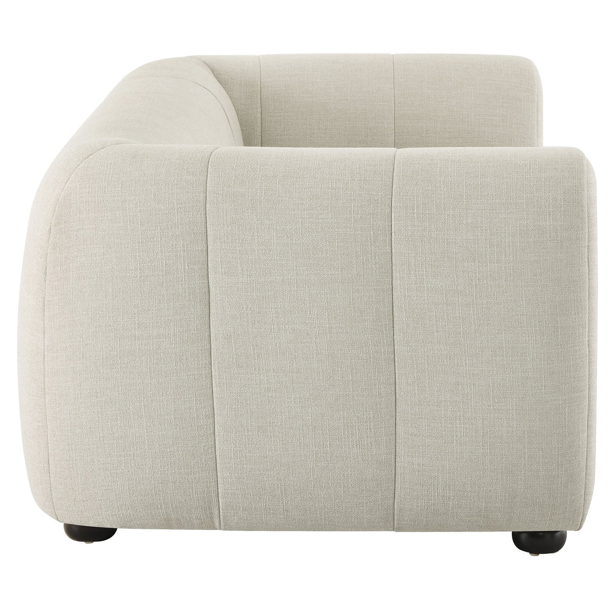 Liana Upholstered Fabric Loveseat by Modway, beige fabric, curved arm, black feet on Tampa Home & Garden Store