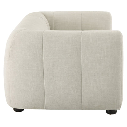 Liana Upholstered Fabric Loveseat by Modway, beige fabric, curved arm, black feet on Tampa Home & Garden Store