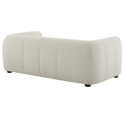 Liana Upholstered Fabric Loveseat beige with panel stitching and curved back by Modway on Tampa Home & Garden Store