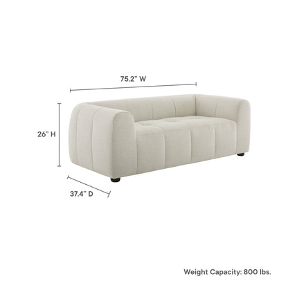 Liana Upholstered Fabric Loveseat by Modway, beige fabric, rounded arms on Tampa Home & Garden Store