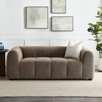 Liana Upholstered Fabric Loveseat by Modway in taupe-brown fabric with rounded arms on Tampa Home & Garden Store