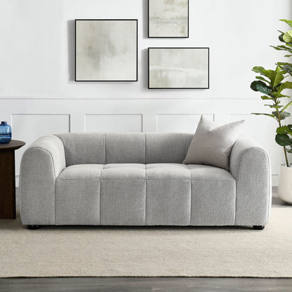 Liana Upholstered Fabric Loveseat, light gray fabric, rounded arms, modern sofa by Modway on Tampa Home & Garden Store