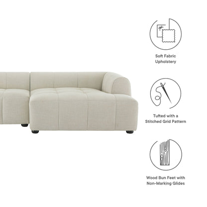 A Right Facing Liana Fabric Sofa and Chaise