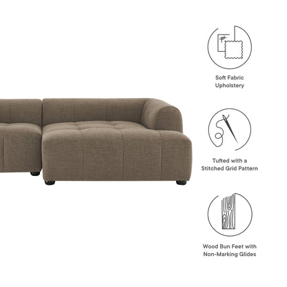 A Right Facing Liana Fabric Sofa and Chaise