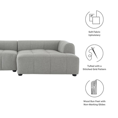 A Right Facing Liana Fabric Sofa and Chaise