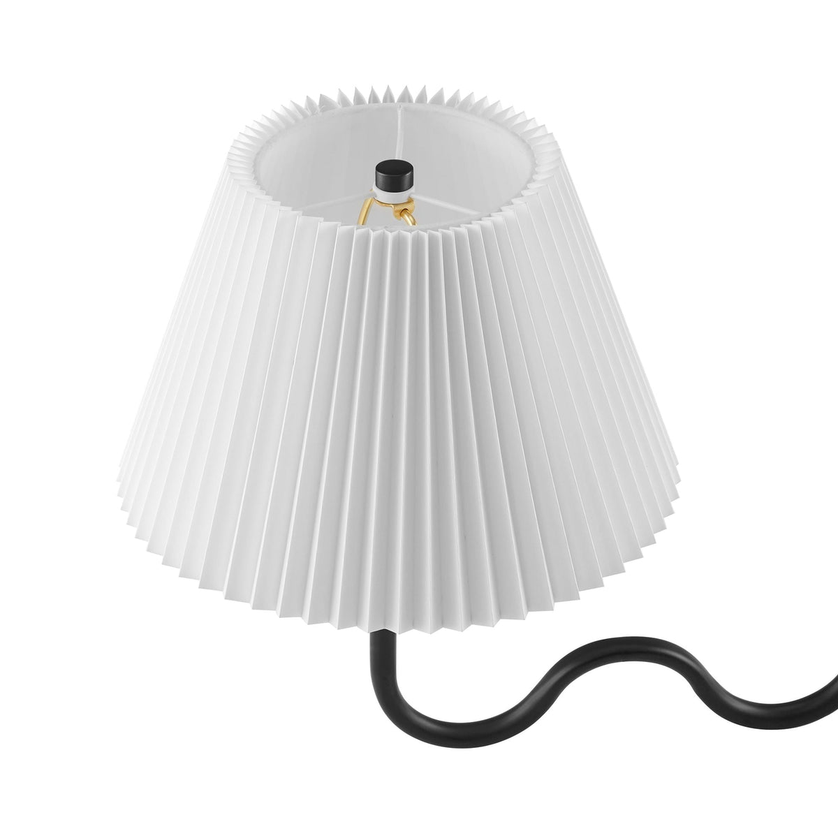 Wave Squiggle 4-Arm Pendant Light by Modway, white pleated lampshade with black cord on Tampa Home & Garden Store