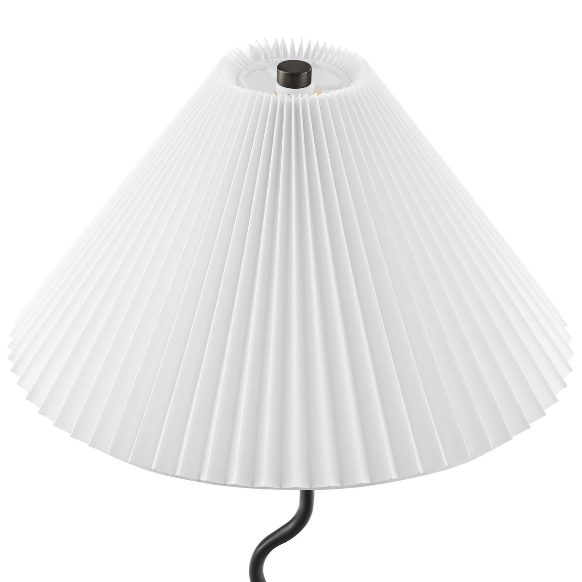 Wave Squiggle Table Lamp by Modway, white pleated lampshade with black socket and cord on Tampa Home & Garden Store