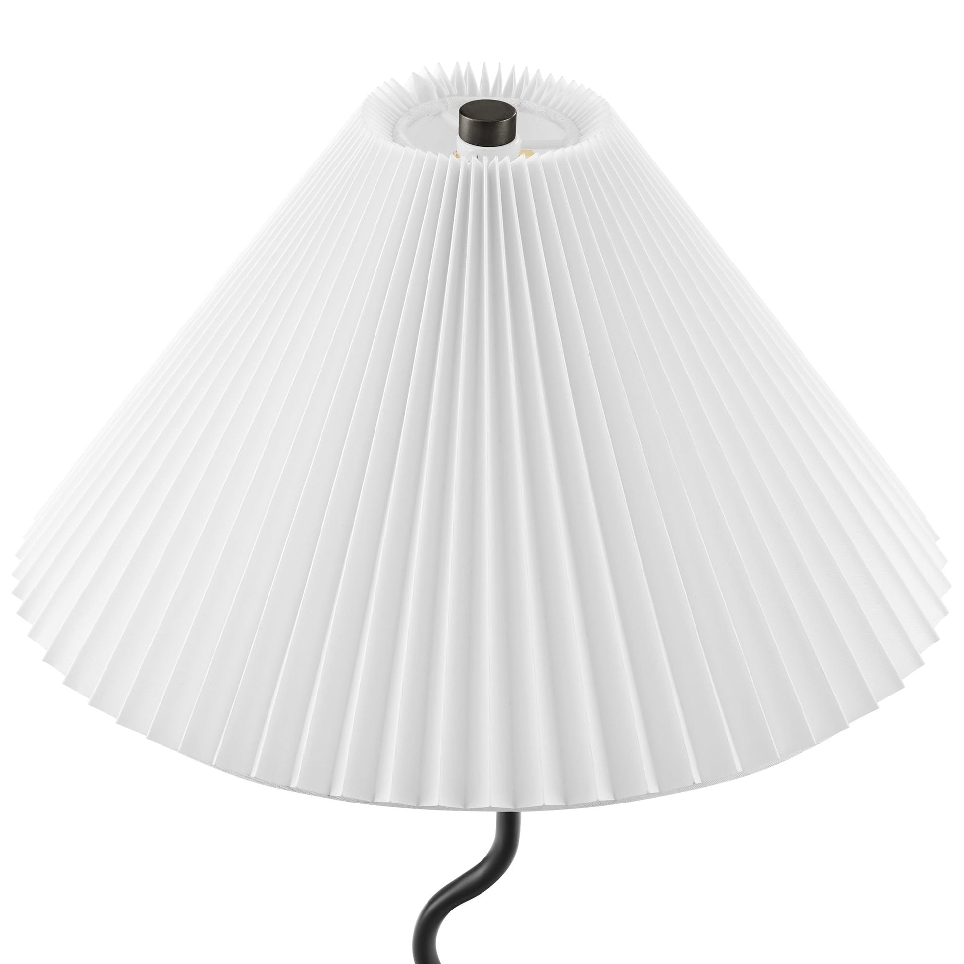Wave Squiggle Table Lamp by Modway, white pleated lampshade with black socket and cord on Tampa Home & Garden Store