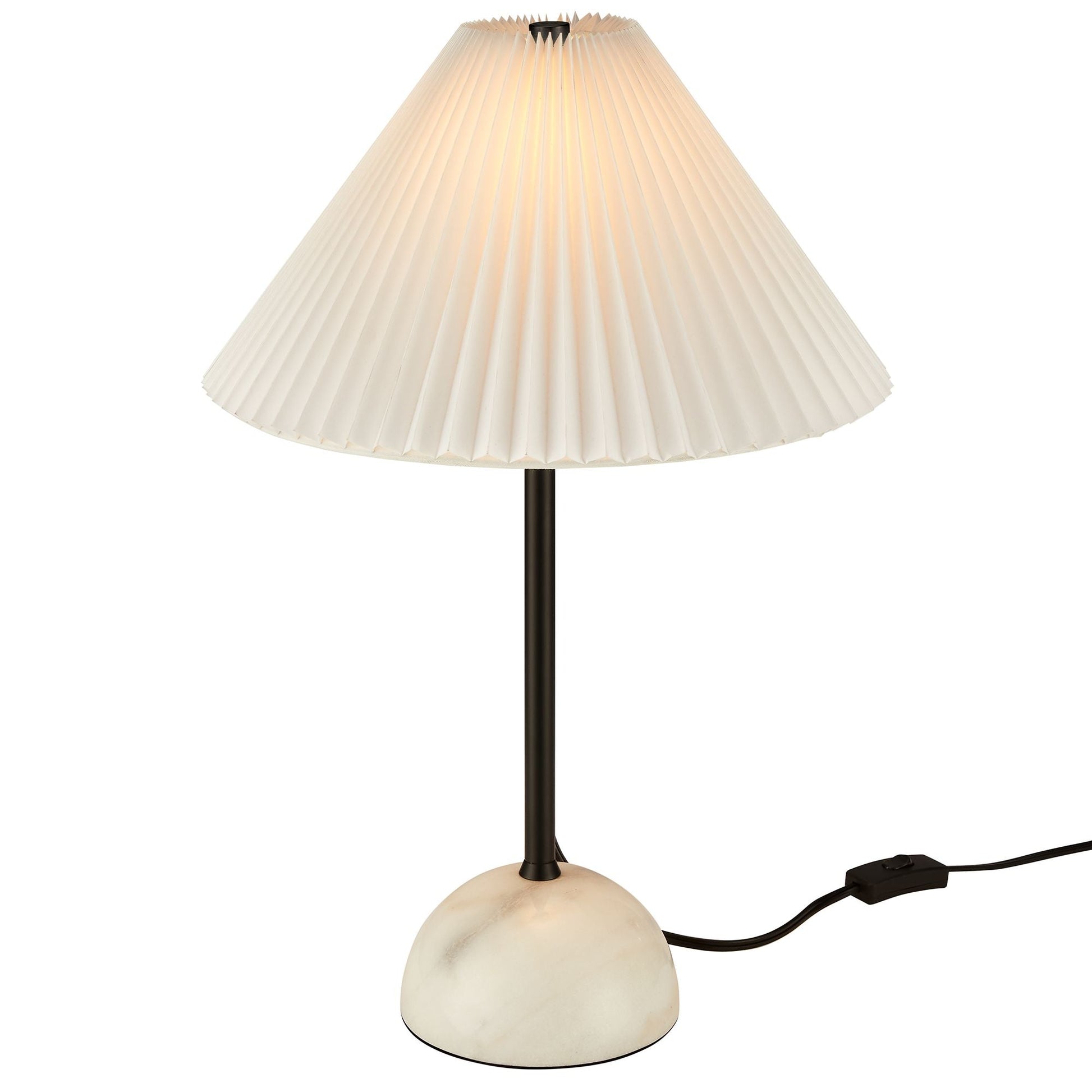 Illusion Marble Dome Table Lamp by Modway with cream pleated shade and marble base on Tampa Home & Garden Store
