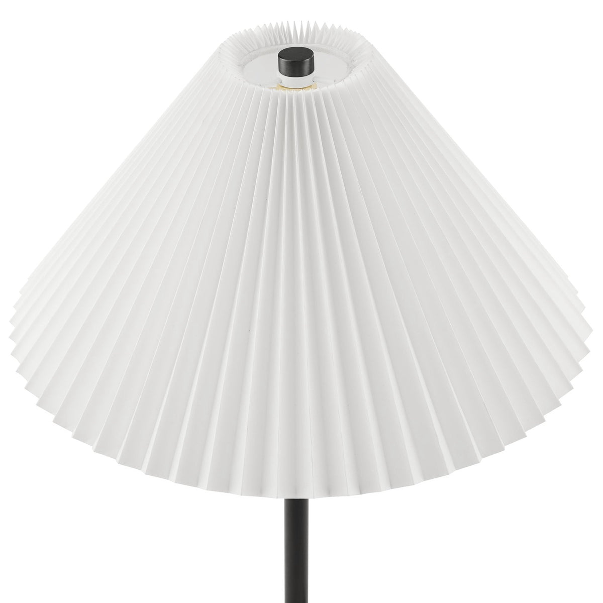 Illusion Marble Dome Table Lamp white pleated shade with black stem and finial on Tampa Home & Garden Store