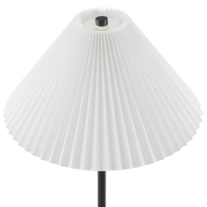 Illusion Marble Dome Table Lamp white pleated shade with black stem and finial on Tampa Home & Garden Store