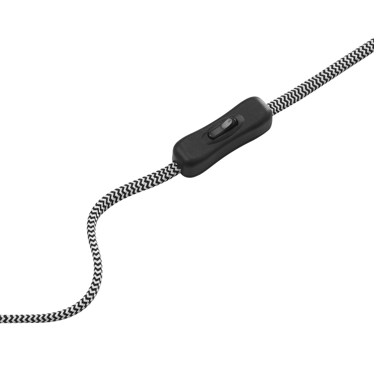 Sunlit Swivel Wall Sconce power cord with black and white braided fabric and inline switch on Tampa Home & Garden Store