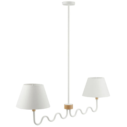 Sunlit Squiggle 2-Arm Pendant Light by Modway with white shades and curly cord on Tampa Home & Garden Store