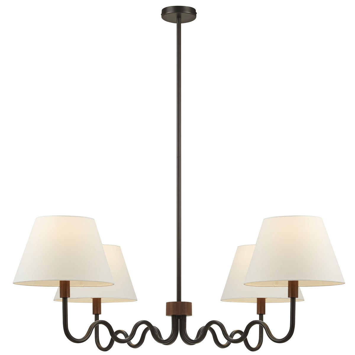 Sunlit Squiggle 4-Arm Pendant Light by Modway, black frame, 4-light chandelier on Tampa Home & Garden Store