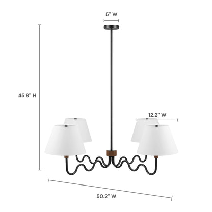 Sunlit Squiggle 4-Arm Pendant Light with black squiggle frame and four white cone shades on Tampa Home & Garden Store