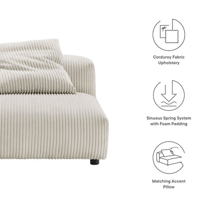 Solace Modular Corduroy Upholstered Armless Chair HouseOfZazla beige on Tampa Home & Garden Store