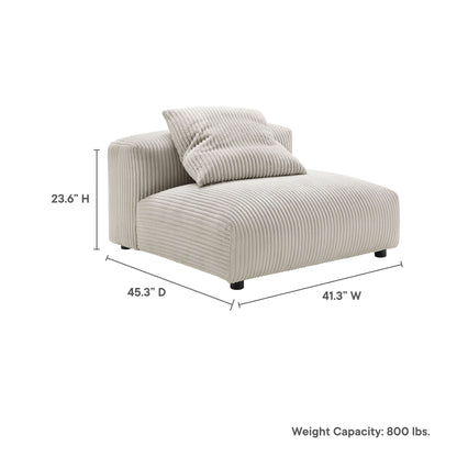 Solace modular corduroy upholstered armless chair beige by HouseOfZazla on Tampa Home & Garden Store