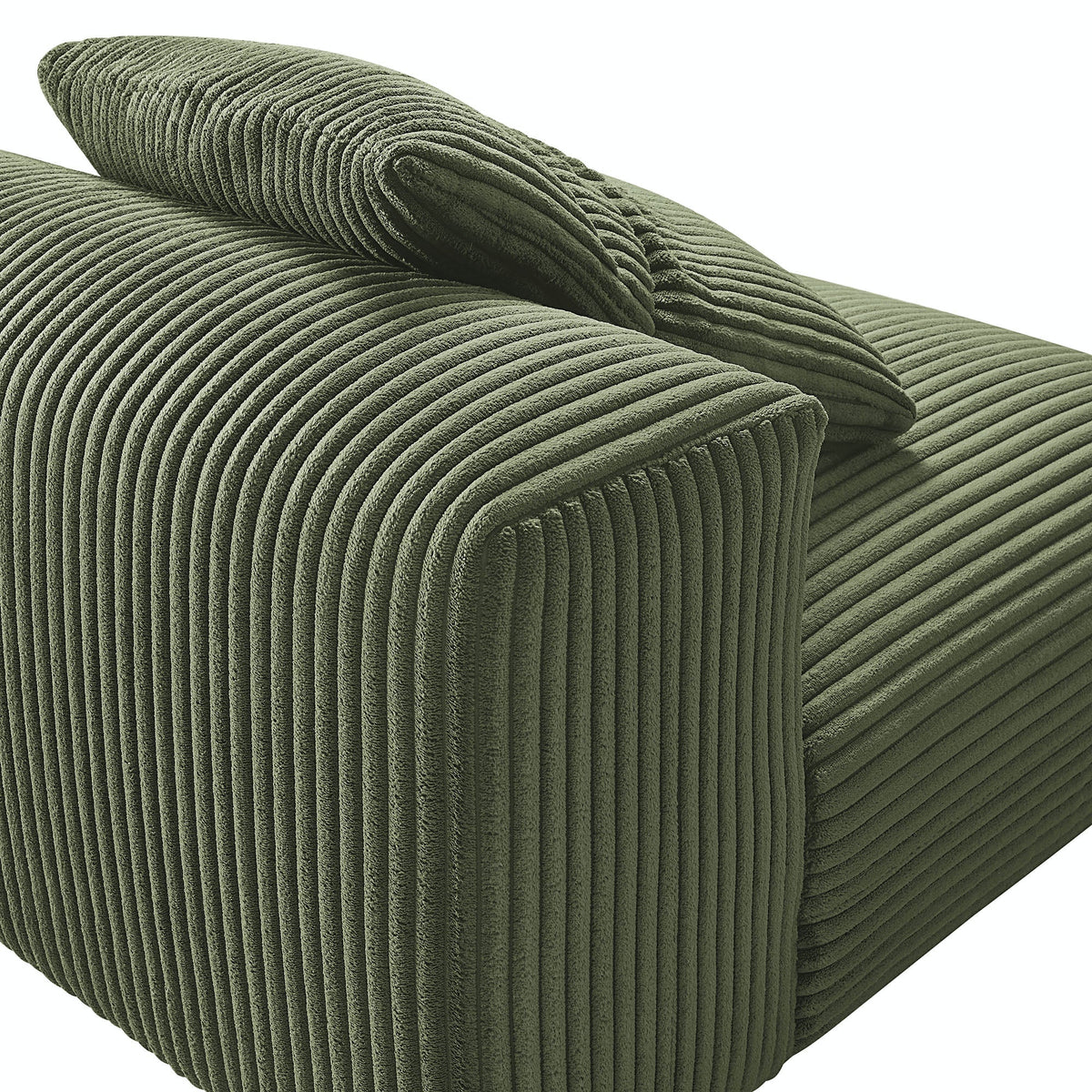 Solace Modular Corduroy Upholstered Armless Chair olive green fabric by HouseOfZazla on Tampa Home & Garden Store