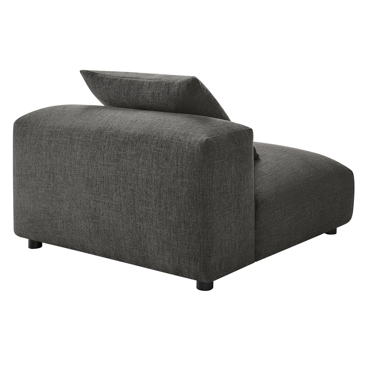 Solace modular upholstered armless chair in charcoal gray fabric, modular design on Tampa Home & Garden Store