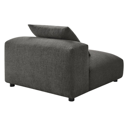 Solace modular upholstered armless chair in charcoal gray fabric, modular design on Tampa Home & Garden Store