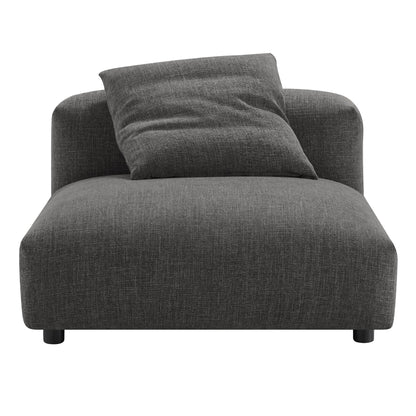Solace armless chair and ottoman set in charcoal textured fabric with black legs on Tampa Home & Garden Store