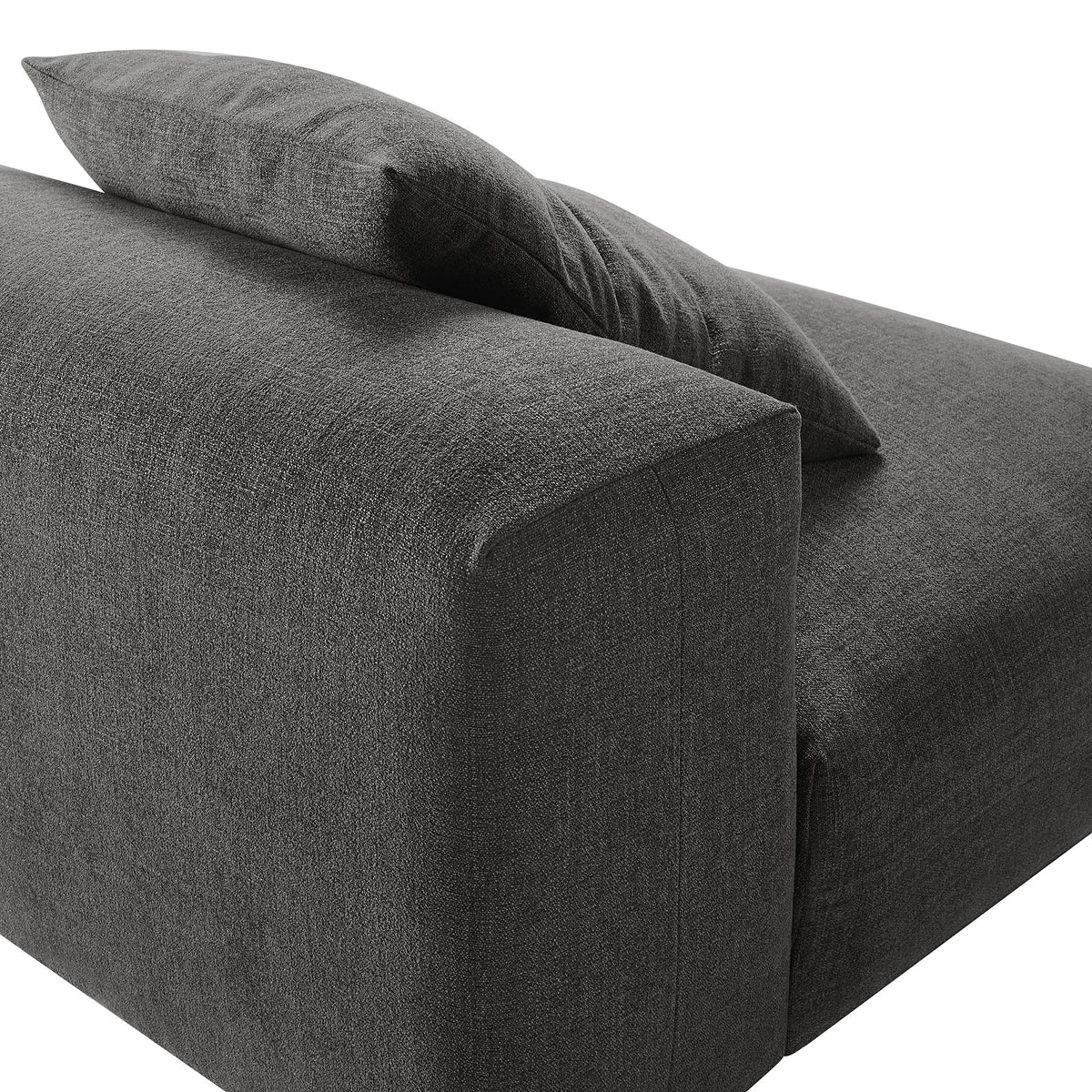 Solace modular upholstered fabric armless chair by Modway in charcoal gray textured fabric on Tampa Home & Garden Store