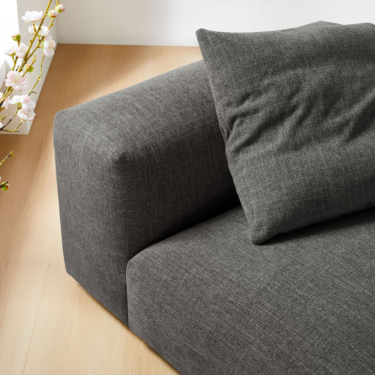 Solace modular upholstered armless chair by Modway in textured gray fabric on Tampa Home & Garden Store