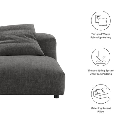 Solace Modular Armless Chair in dark gray textured fabric upholstery by Modway on Tampa Home & Garden Store
