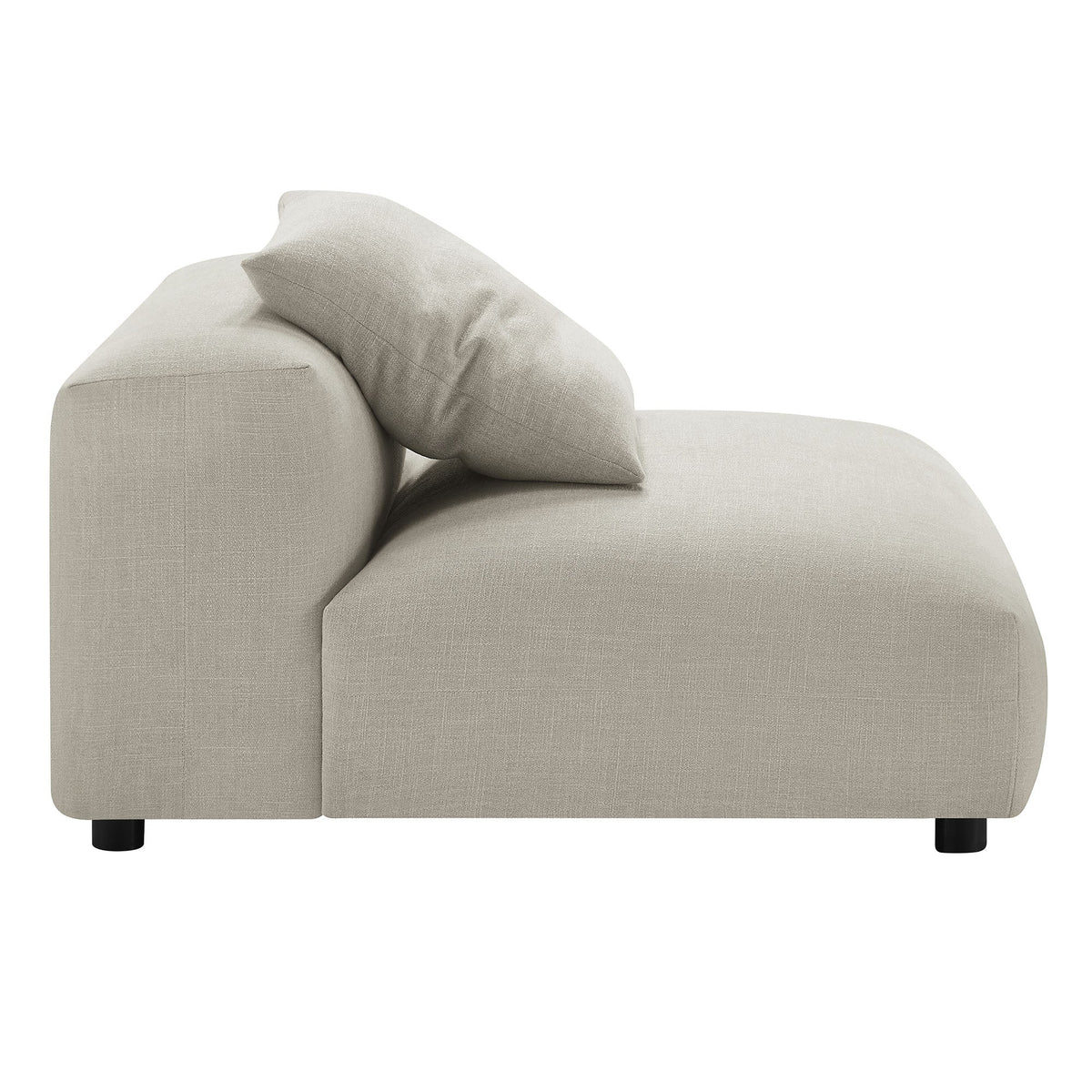 Solace modular upholstered armless chair in beige fabric with soft cushions on Tampa Home & Garden Store