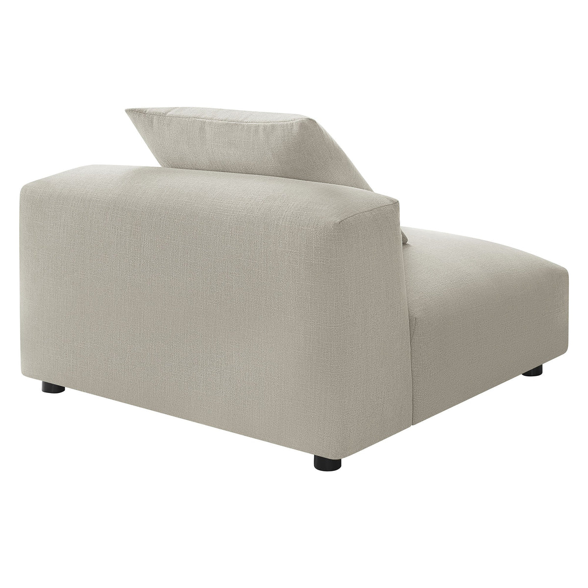 Solace modular armless chair in beige fabric with angled back cushion by HouseOfZazla on Tampa Home & Garden Store