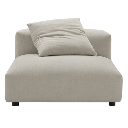 Solace modular armless chair in beige upholstery with plush cushion and black legs on Tampa Home & Garden Store