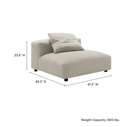 Solace modular armless chair beige fabric upholstery with throw pillow by Modway on Tampa Home & Garden Store
