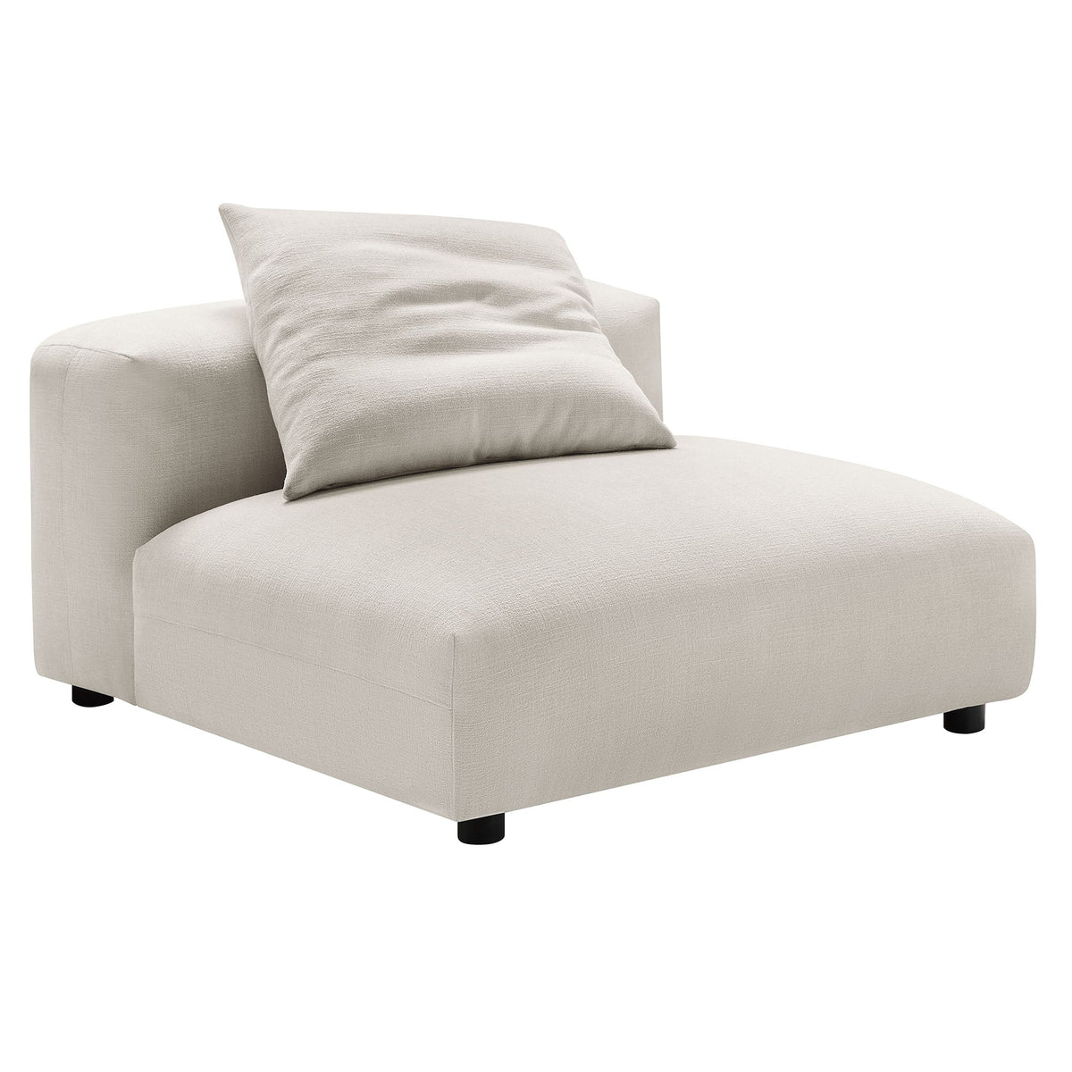 Solace modular armless chair and ottoman set in beige fabric, 2-piece HouseOfZazla on Tampa Home & Garden Store