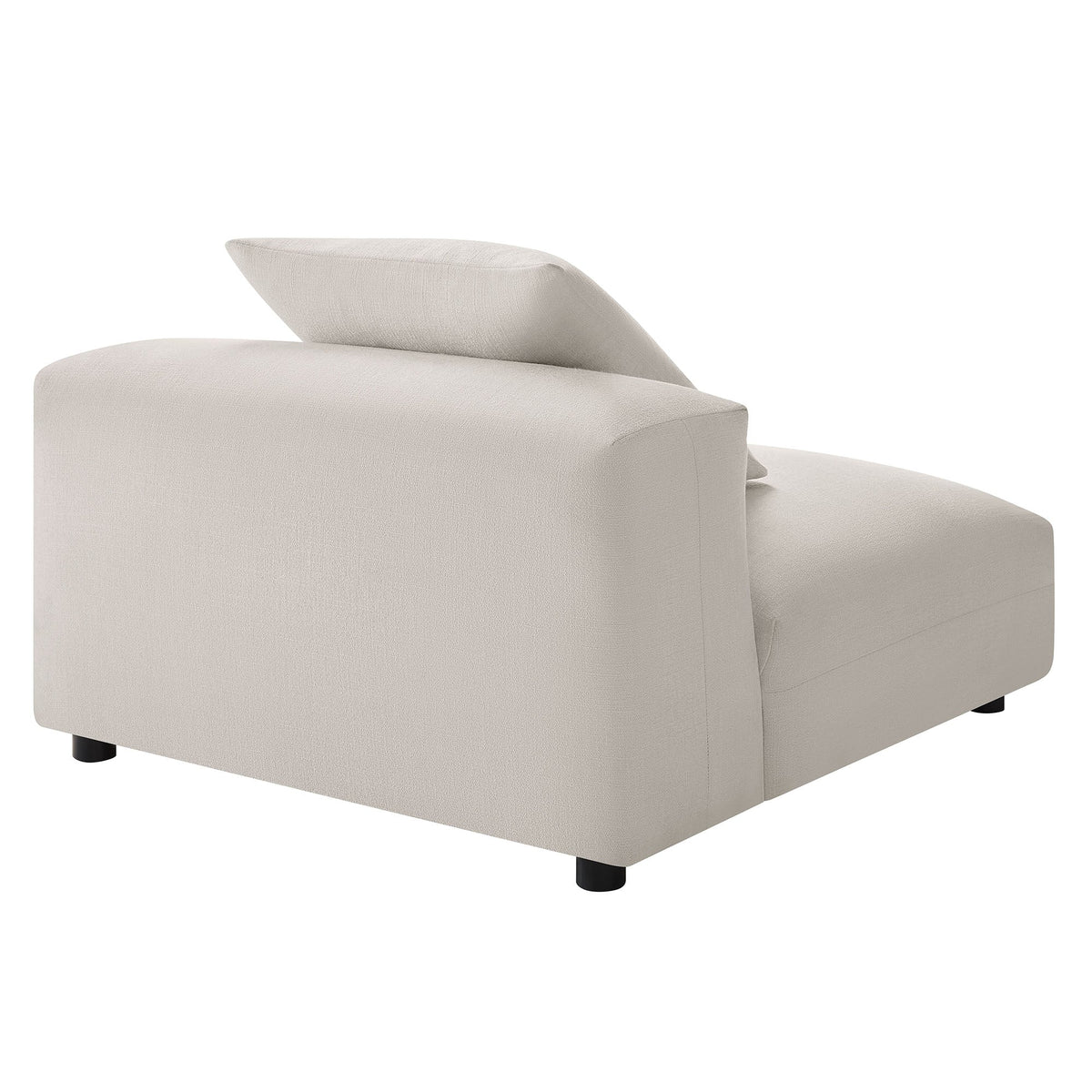 Solace modular upholstered armless chair beige fabric with short black legs on Tampa Home & Garden Store