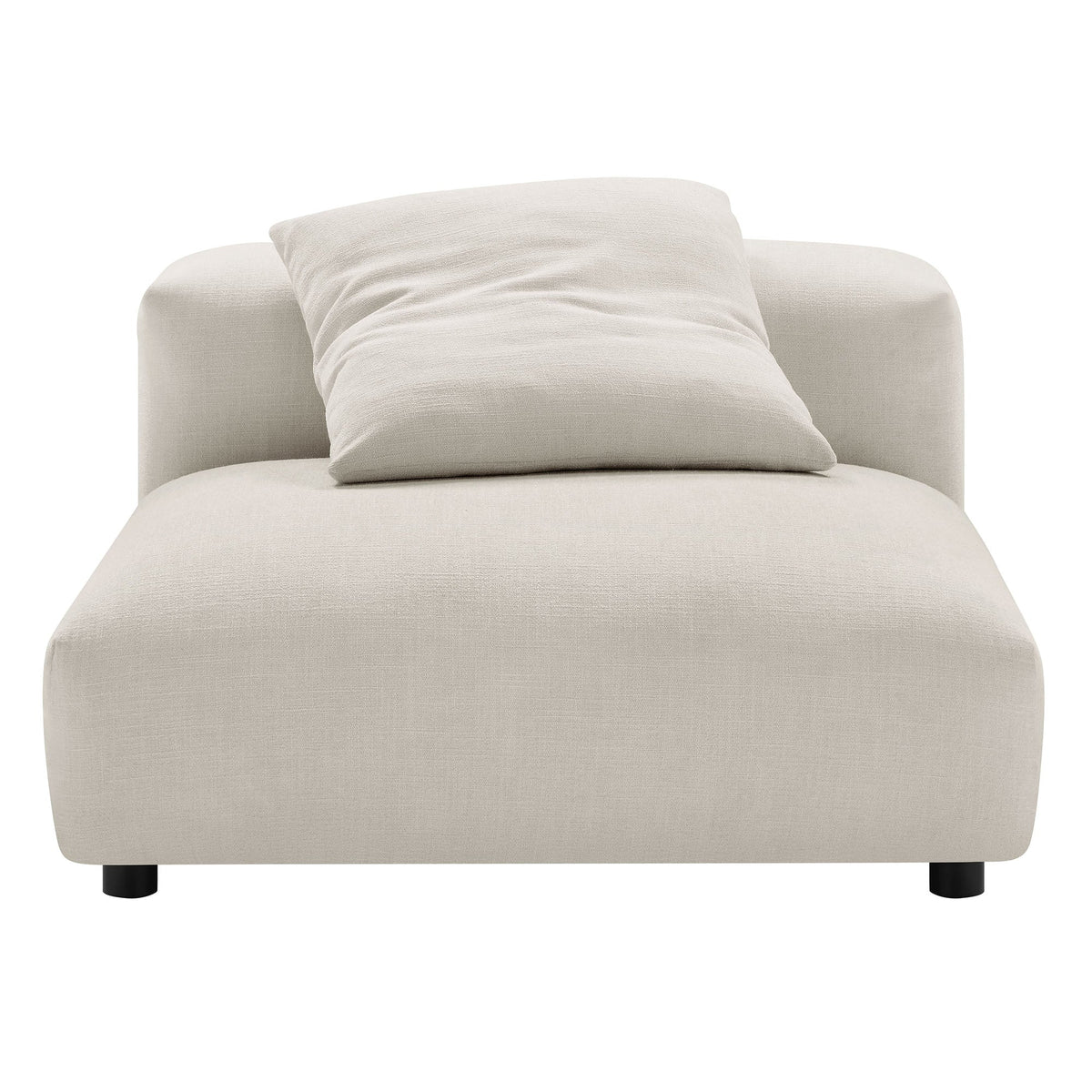 Solace Modular Upholstered Armless Chair beige fabric with black legs HouseOfZazla on Tampa Home & Garden Store
