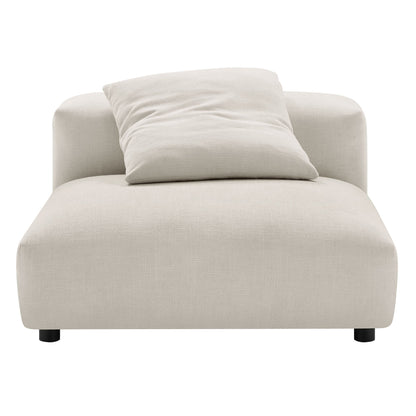 Solace 4-Piece Modular Upholstered Fabric Sectional Sofa beige fabric with low black legs on Tampa Home & Garden Store