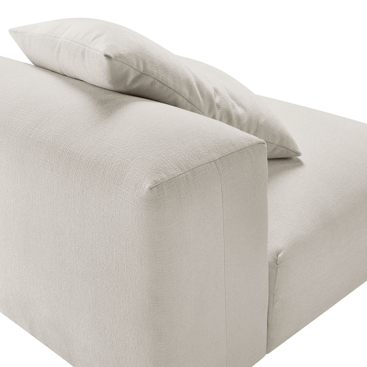 Solace Modular Upholstered Fabric Armless Chair beige textured fabric on Tampa Home & Garden Store