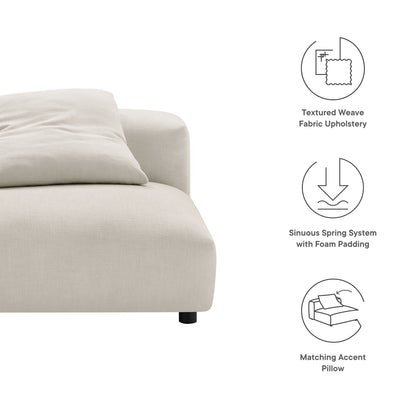 Solace Modular Upholstered Fabric Armless Chair in beige fabric by Modway on Tampa Home & Garden Store