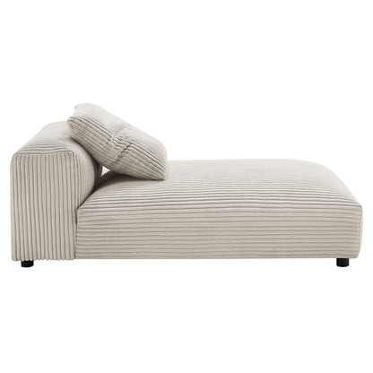 Solace 2-Piece modular corduroy sectional with chaise in beige ribbed fabric, HouseOfZazla on Tampa Home & Garden Store