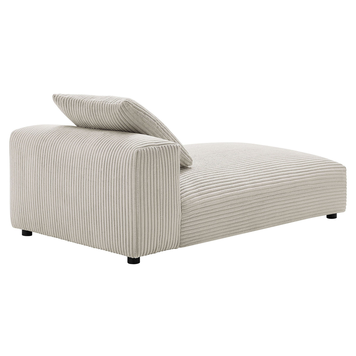 Solace Modular Corduroy Upholstered Armless Chaise Lounge beige upholstery HouseOfZazla on Tampa Home & Garden Store