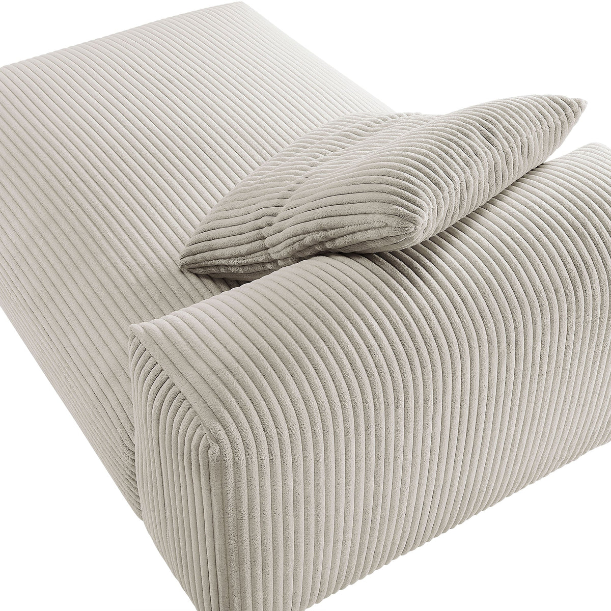 Solace modular corduroy armless chaise lounge beige fabric by HouseOfZazla on Tampa Home & Garden Store