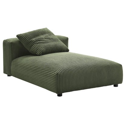 Solace 2-piece modular corduroy sectional sofa with chaise olive green HouseOfZazla on Tampa Home & Garden Store