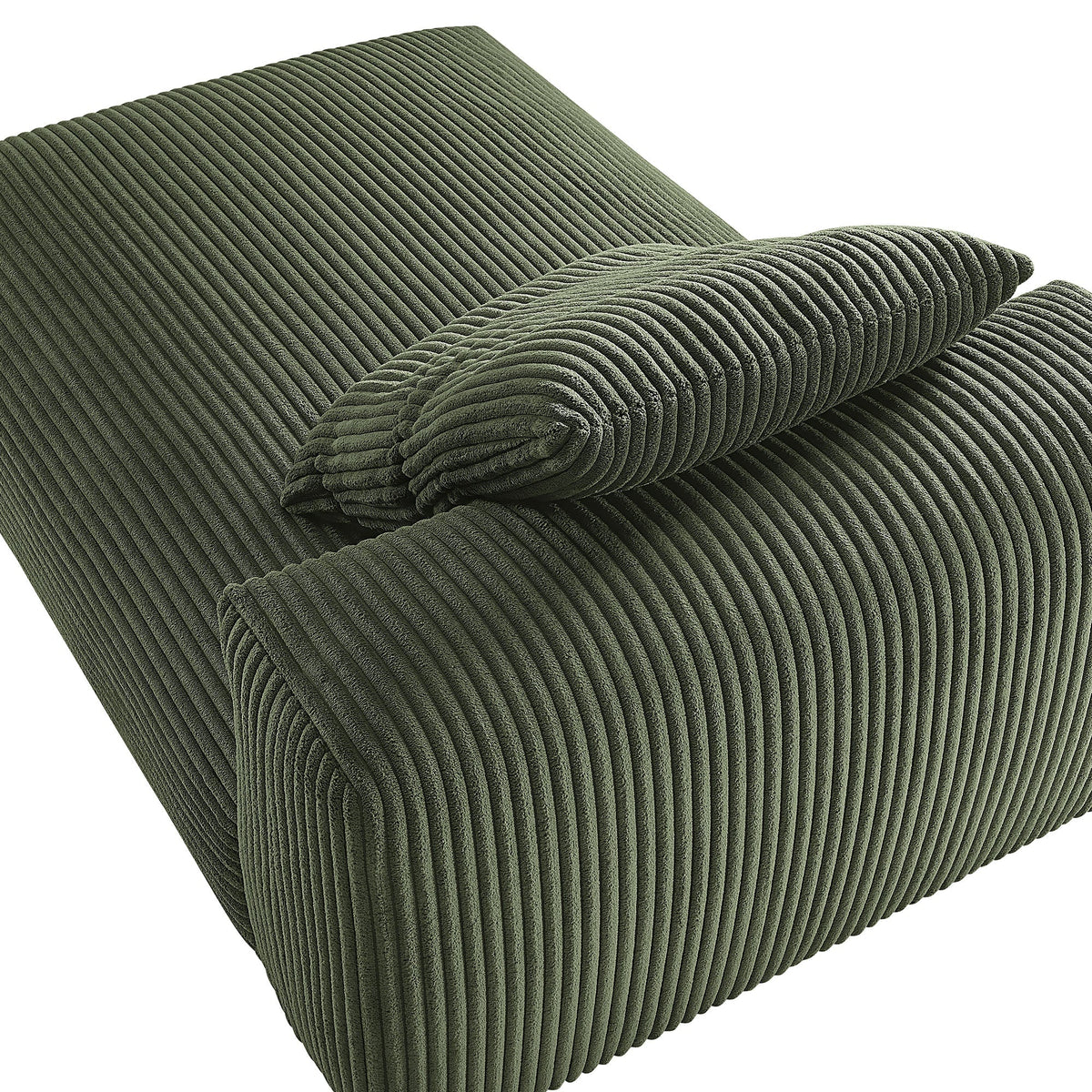 Solace modular corduroy upholstered armless chaise lounge olive green by HouseOfZazla on Tampa Home & Garden Store