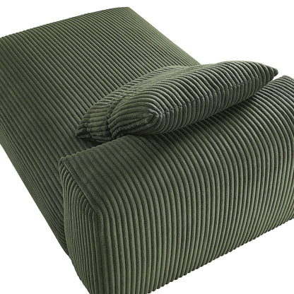 Solace modular corduroy upholstered armless chaise lounge olive green by HouseOfZazla on Tampa Home & Garden Store