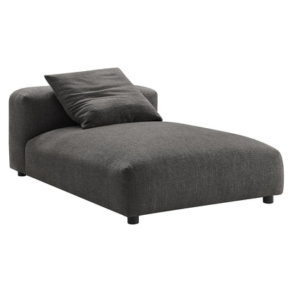 Solace 2-Piece Modular Upholstered Fabric Sectional Sofa with Chaise in charcoal gray by Modway on Tampa Home & Garden Store