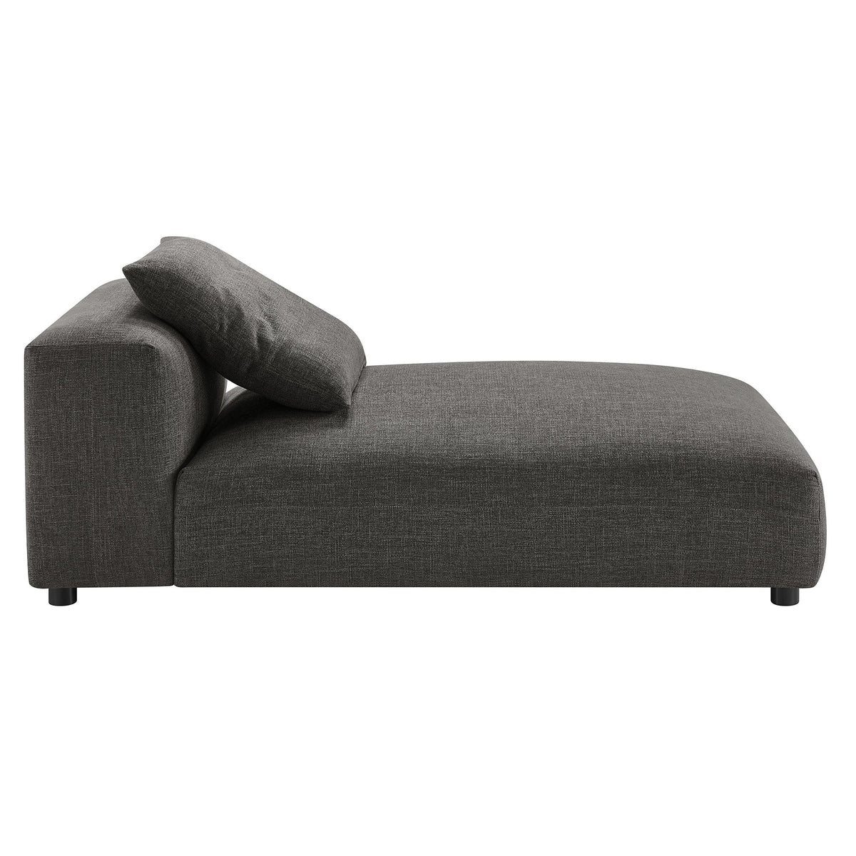 Solace 2-Piece Modular Sectional Sofa with Chaise in charcoal gray fabric upholstery detail on Tampa Home & Garden Store